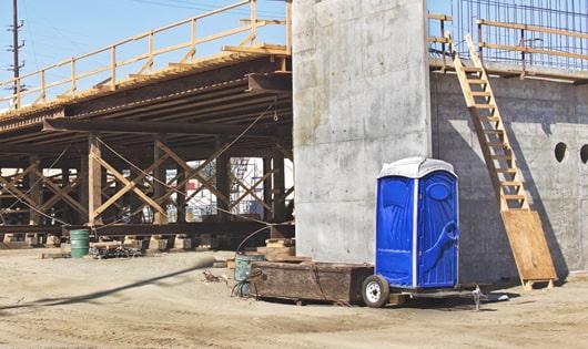 sanitary restroom facilities on a construction site